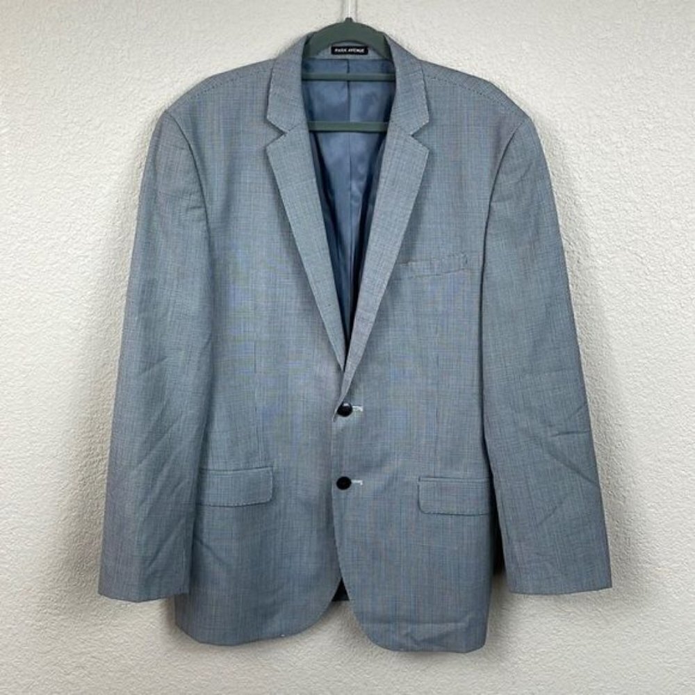 Park Avenue Slim Fit Wool Suit Jacket Blazer Micro Checked Houndstooth Gray